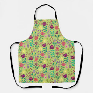 Tablier Protea Floral Block Imprimer Millefleur vert pâle