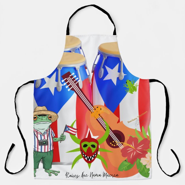 Tablier Puerto Rican Cultural Cooking Gift Apron (Recto)