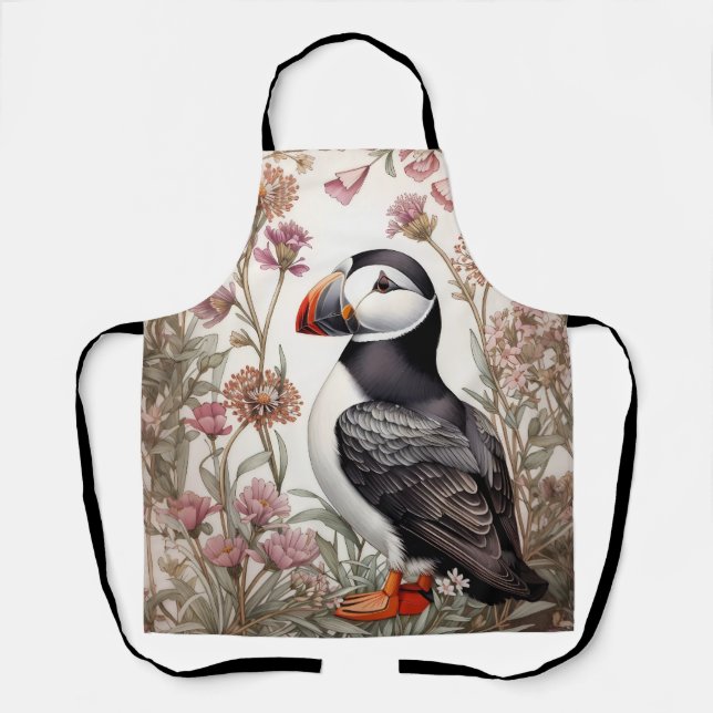 Tablier Puffin élégant William Morris Inspiré Floral (Recto)