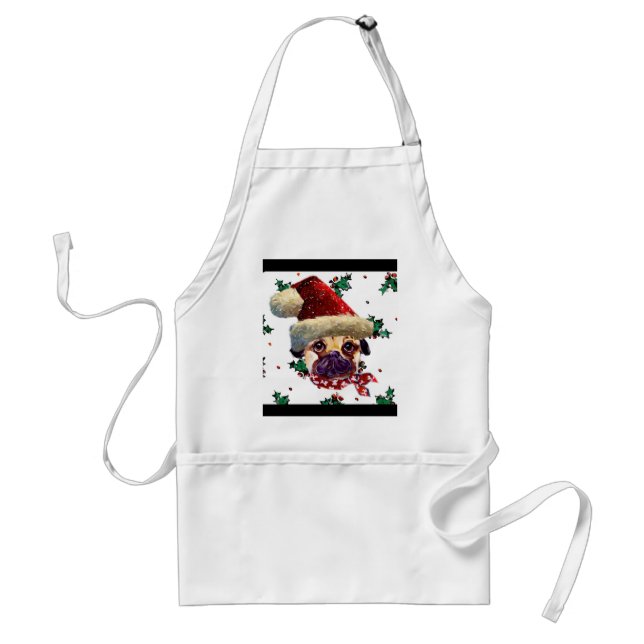 Tablier Pug de Noël (Devant)