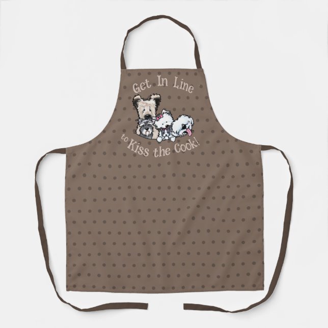 Tablier Puppies de poche KiniArt Amoureux des chiens Apron (Recto)