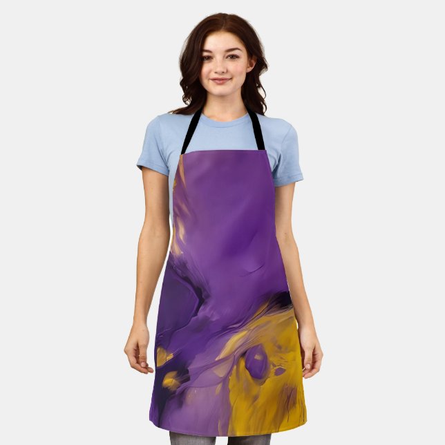 Tablier Purple and Gold Abstract (Porté)