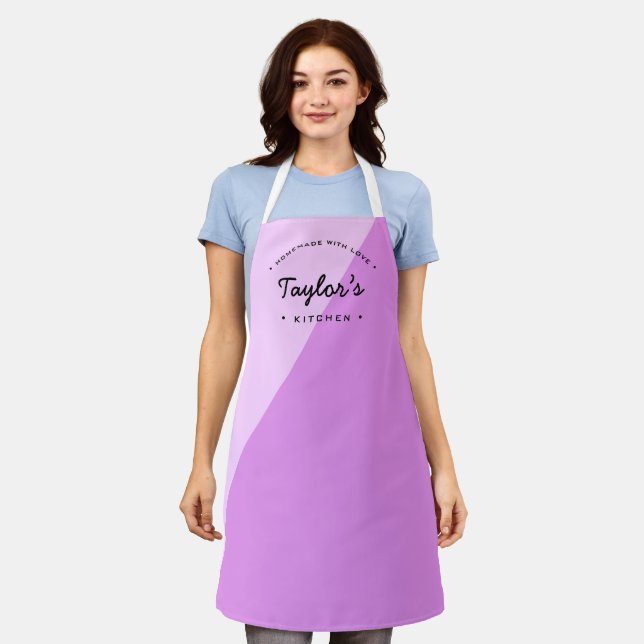 Tablier Purple fait maison avec amour Cuisine personnalisé (Porté)