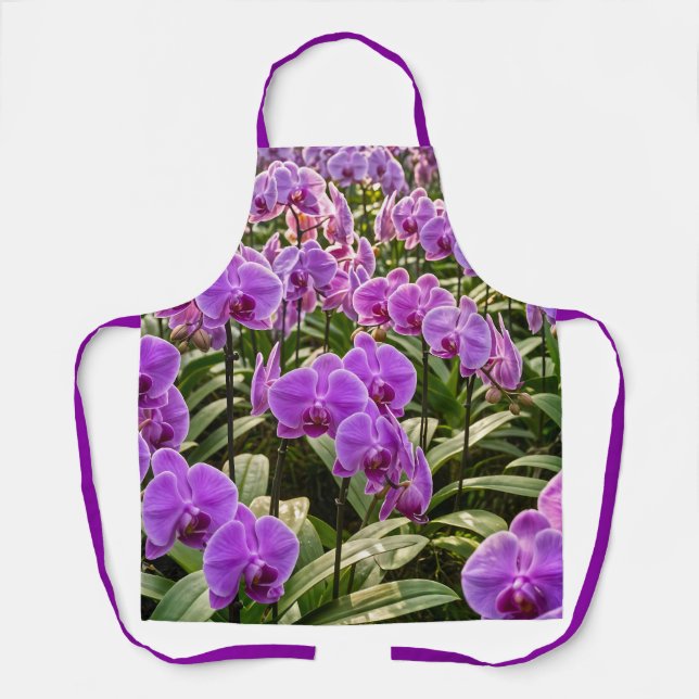 Tablier Purple Orchids Apron (Recto)