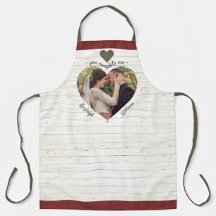 Tablier Puzzle du coeur Mariage photo Vous me complétez R