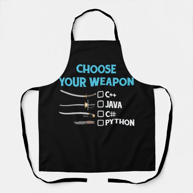Tablier Python Choisissez votre arme Funny Computer Scienc (Recto)