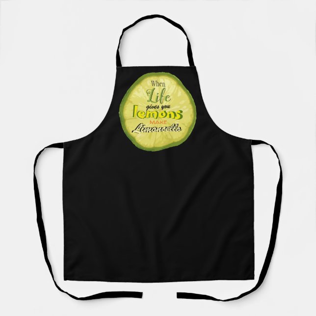 Tablier Quand la vie vous donne citrons typographie cool (Recto)