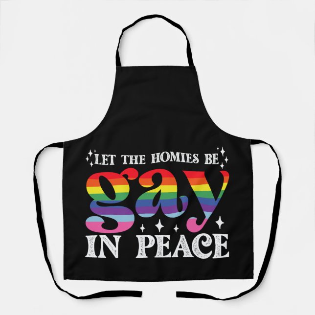 Tablier Que Les Hommes Soient Gays En Paix Fierté LGBTQ (Recto)