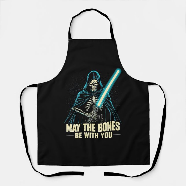 Tablier Que les os soient avec vous Squelette Guerrier (Recto)