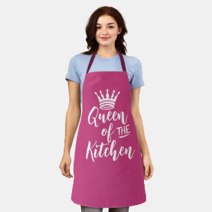 Tablier Queen of Kitchen Apron, Rose Personnalisé Maman Ca