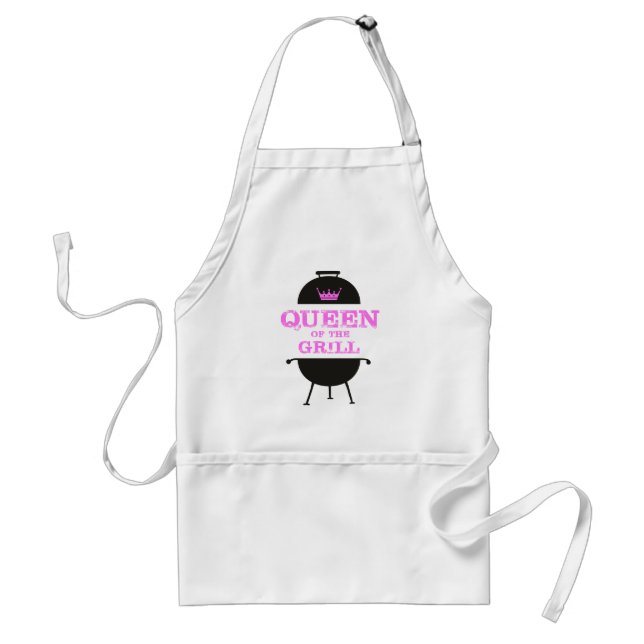 Tablier Queen Of The Grill, Couronne Rose (Devant)