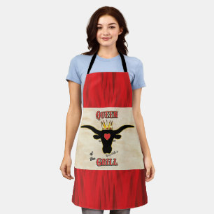 Tablier Queen of the Grill - Longhorn Cow Apron