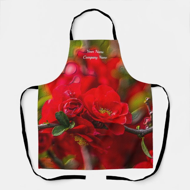 Tablier Quince Branch Painterly Apron (Recto)