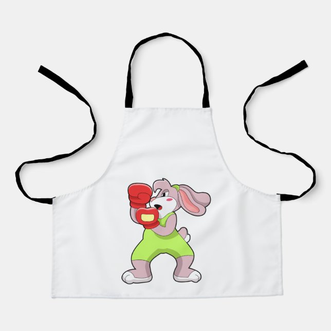 Tablier Rabbit à la boxe avec gants de boxe (Recto)