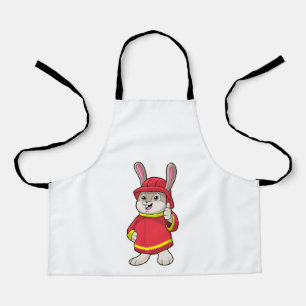 Tablier Rabbit comme pompier avec casque