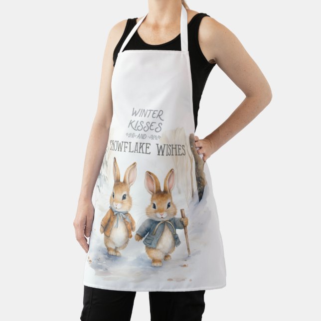 Tablier Rabbits - Souhaits hivernaux et baisers à neige (Insitu)