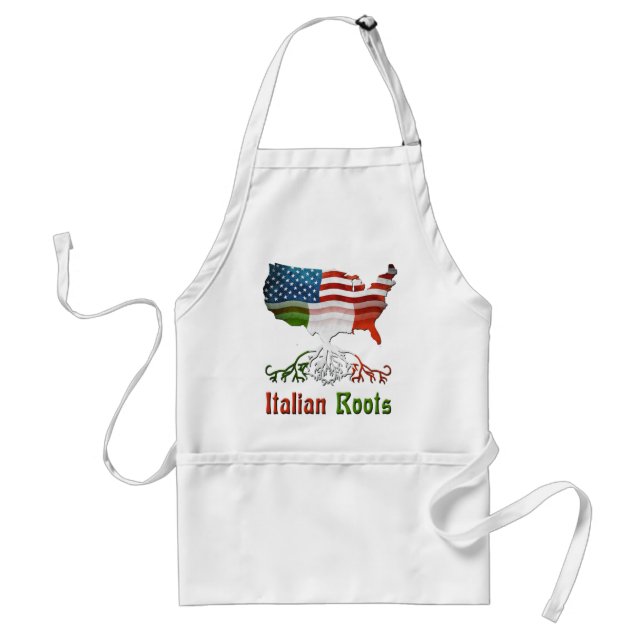 Tablier Racines italiennes, drapeaux italiens américains (Devant)