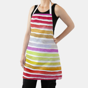 Tablier Rainbow stripes cute watercolor