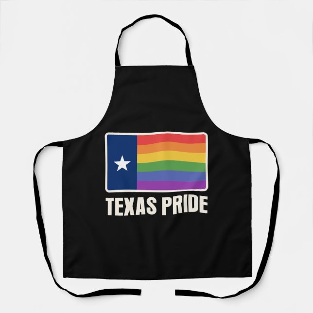 Tablier Rainbow Texas Flag Design pour LGBT+ Texans fiers (Recto)