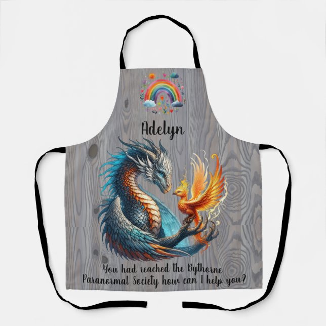 Tablier Rainbows, Dragons, Bird et Société Paranormale (Recto)