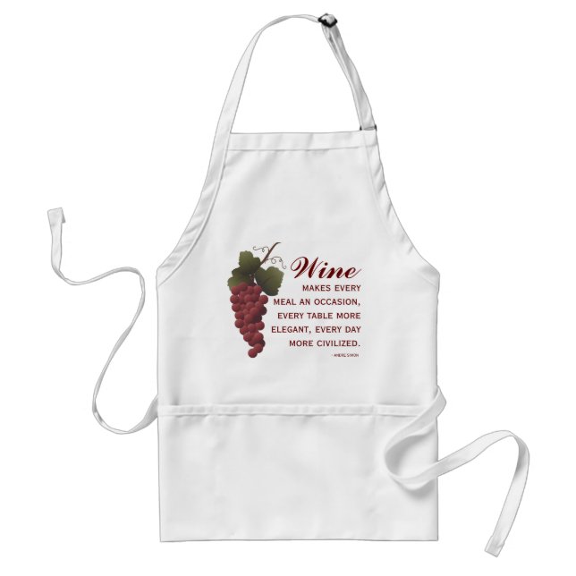 Tablier Raisins rouges d'amateur de vin sur la vigne avec (Devant)