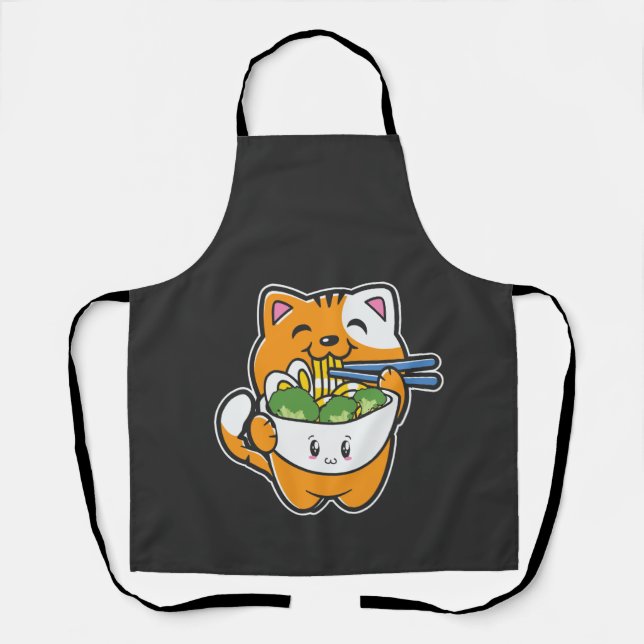 Tablier Ramen Cat Kawaii Neko Anime Otaku Cats Japonais (Recto)