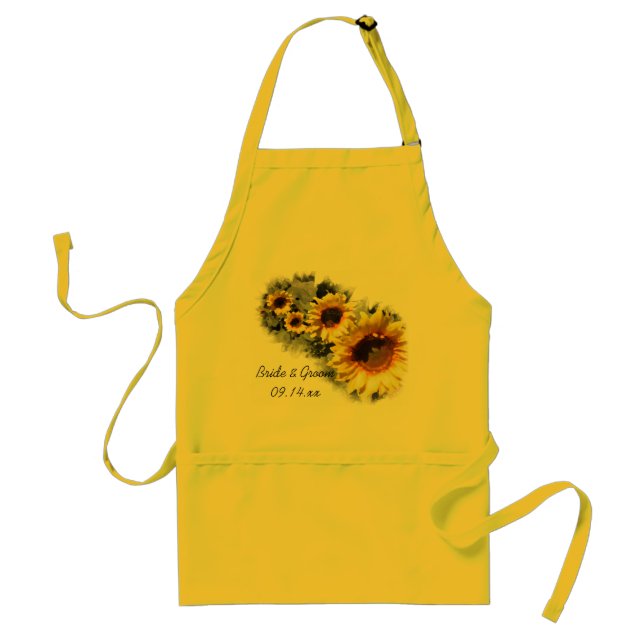 Tablier Rangée de tournesols jaunes Mariage du jardin (Devant)