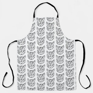 Tablier Rat tribal noir et blanc