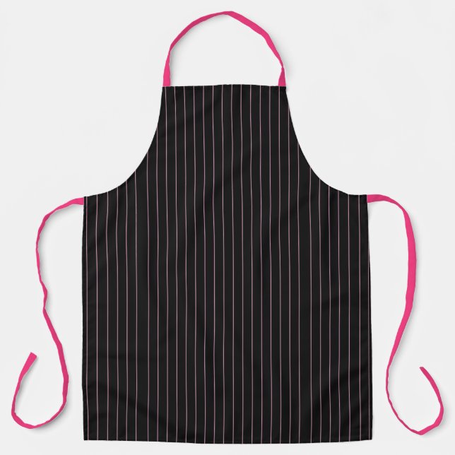 Tablier rayé noir et rose (Recto)