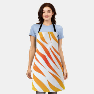 Tablier Rayures de zèbre orange et blanc