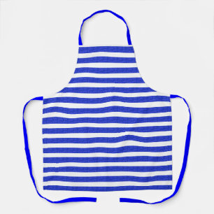 Tablier Rayures géométriques bleues chic