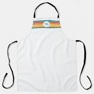 Tablier Rayures minimalistes monogrammes rétro