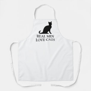 Tablier Real Men Love Cats, amusant coin cuisine pour homm