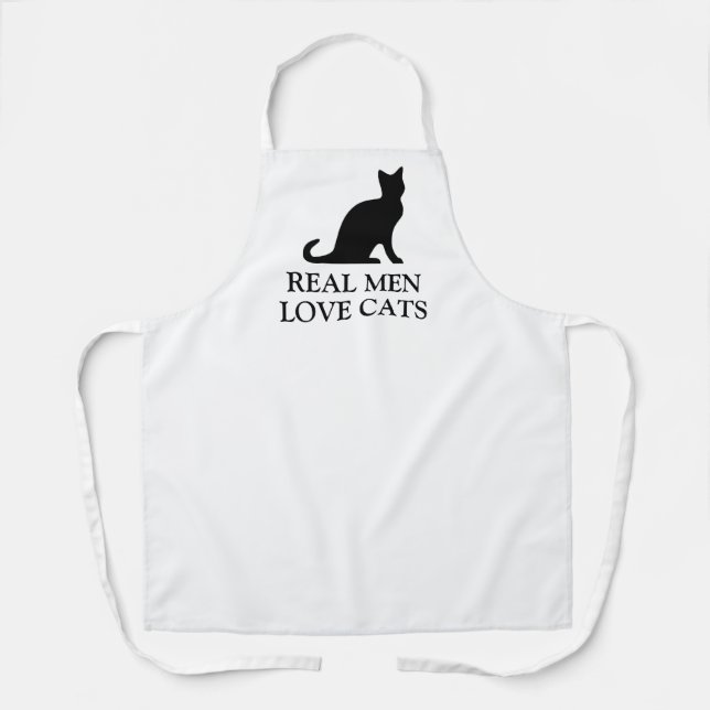 Tablier Real Men Love Cats, amusant coin cuisine pour homm (Recto)