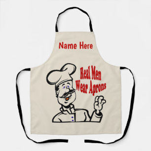 Tablier Real Men Wear Aprons - ajoutez du texte, Apron
