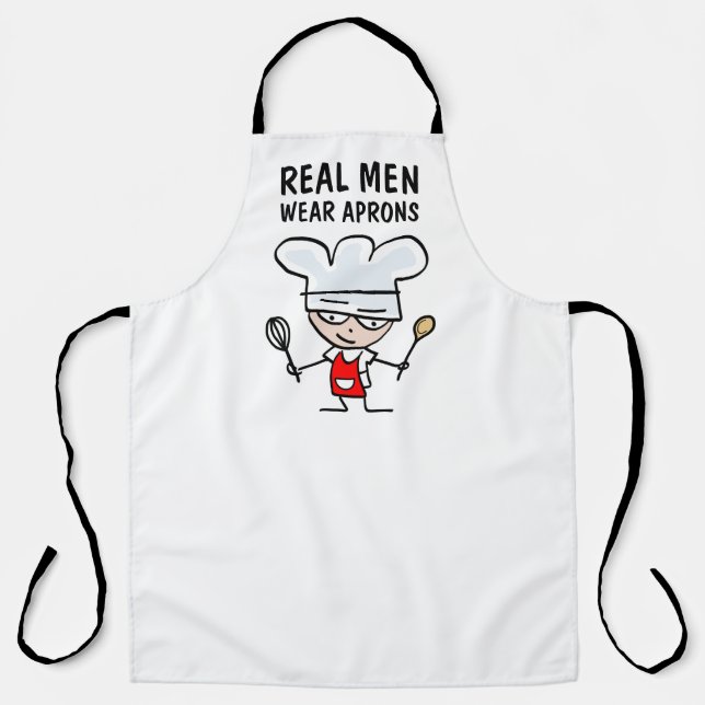 Tablier Real Men Wear Aprons drôle cuisine cuisine cadeau (Recto)