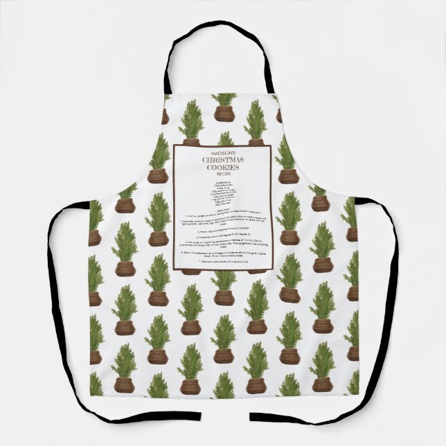 Tablier Recette familiale Arbre de Noël Garde de vacances (Recto)