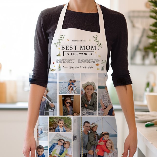 Tablier Recette pour la meilleure maman | Photo de la Fête (Créateur téléchargé)
