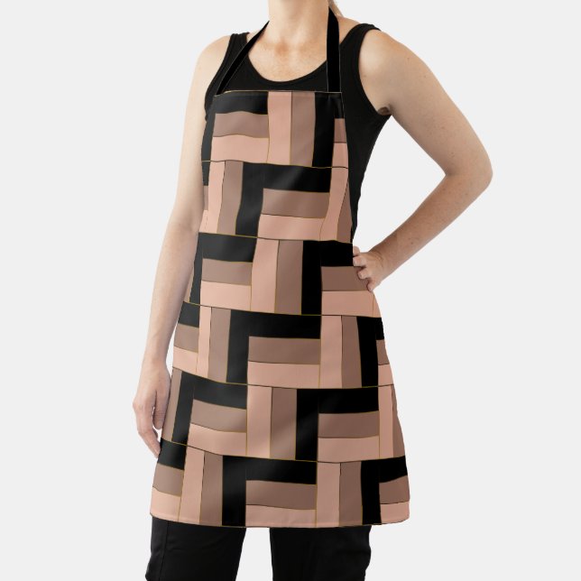 Tablier Rectangles géométriques Brown Mocha Noir (Insitu)