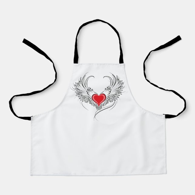 Tablier Red Angel Coeur avec ailes (Recto)