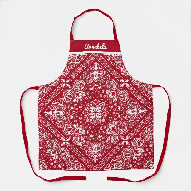 Tablier Red Bandana Barbeque Personalize (Recto)