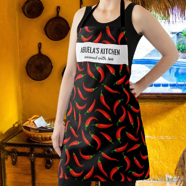 Tablier Red Chili Peppers, chef sur mesure de cuisine d'Ab (Créateur téléchargé)