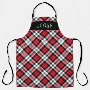 Tablier Red et Black Watch Plaid Fêtes personnalisées