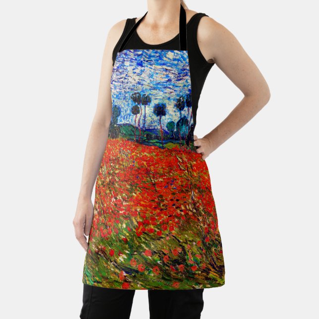 Tablier Red Flower Field, Van Gogh (Insitu)