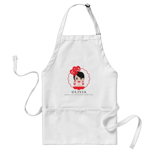 Tablier Red Funny espagnol Flamenca Girl Design pour elle (Devant)
