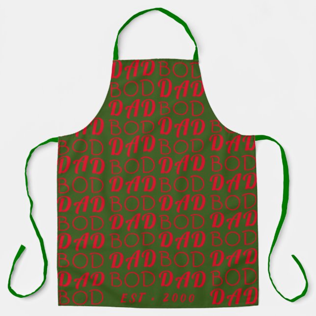 Tablier Red Green Premium | Papa Bod | Personnalisé vacanc (Recto)