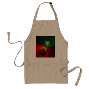 Tablier Red Green Yin Yang Moderne Motif d'art Abstrait #2
