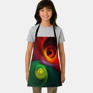 Tablier Red Green Yin Yang Moderne Motif d'art Abstrait #2