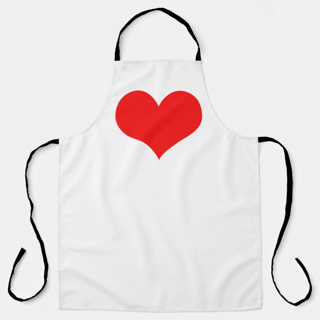 Tablier Red Heart Motif Blanc moderne mignon cadeau 2023 (Recto)