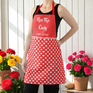Tablier Red Hearts Funny Valentine Cuisine